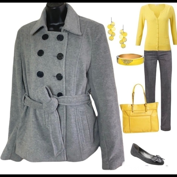 OLD Navy Gray Classic Wool-blend Peacoat/Jacket Size M - Picture 11 of 12